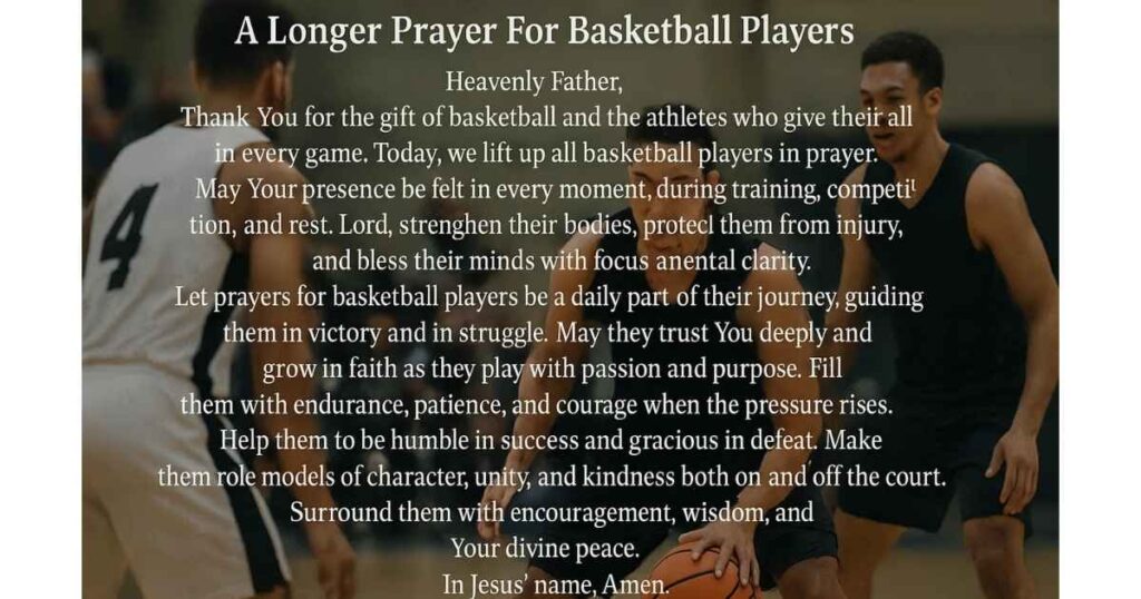 A Longer Prayers For Basketball Players