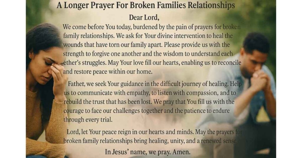 A Longer Prayers For Broken Family Relationships