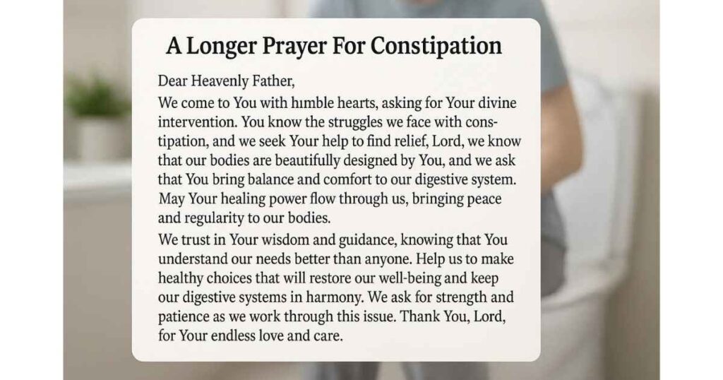 A Longer Prayer For Constipation