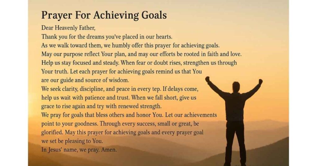 A Longer Prayer For Achieving Goals