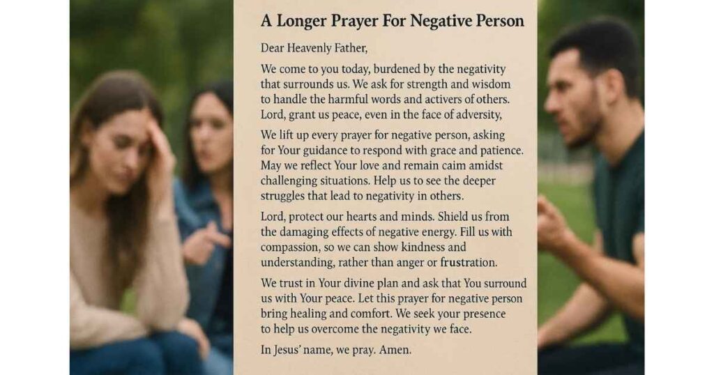 A Longer Prayer For Negative Person