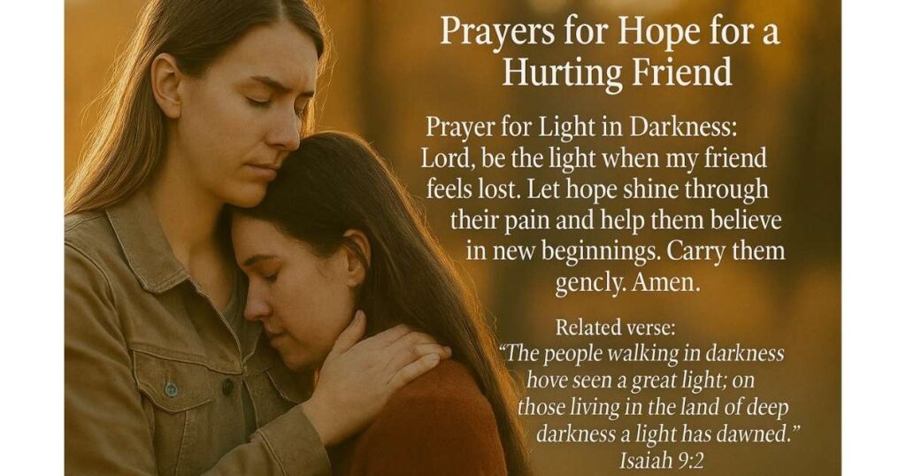 Prayers for Hope for a Hurting Friend and Light in Darkness