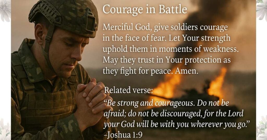 Short Prayer for War to End Strength and Courage 
