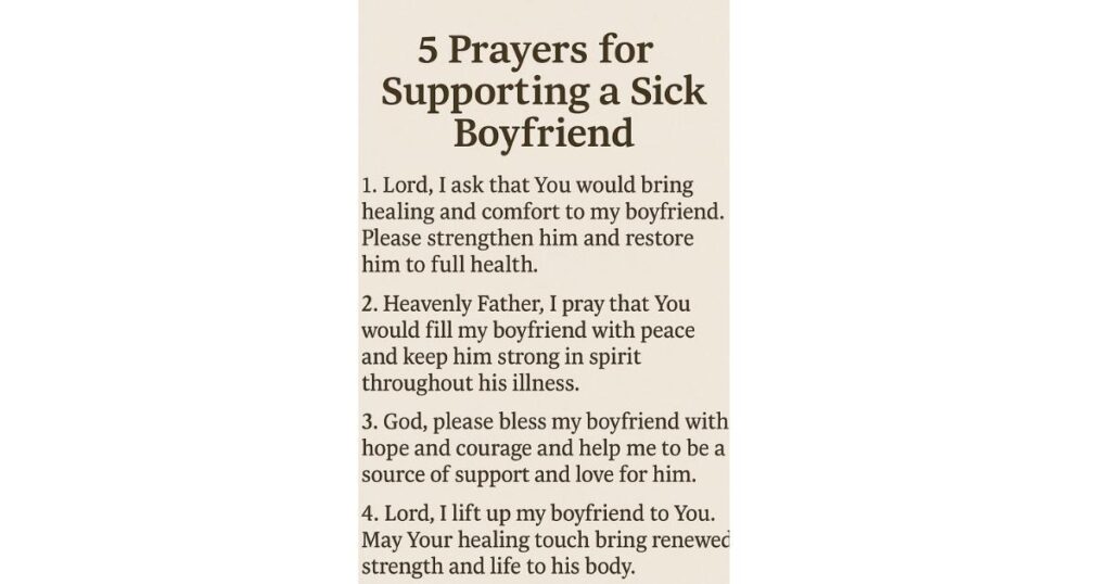 5 Prayers for Supporting a Sick Boyfriend